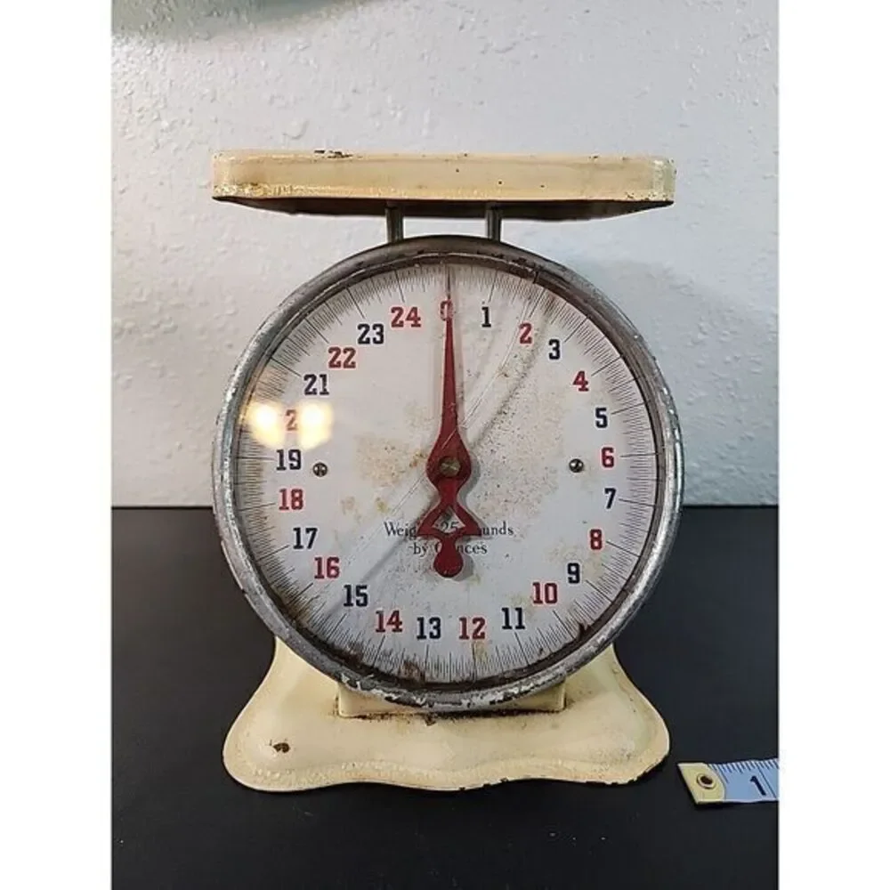 ANTIQUE AMERICAN FAMILY SCALE 25 LB ALUMINUM 8